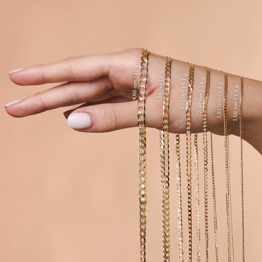 14K Gold Diamond-Cut Cuban Link Chain - Made in Italy