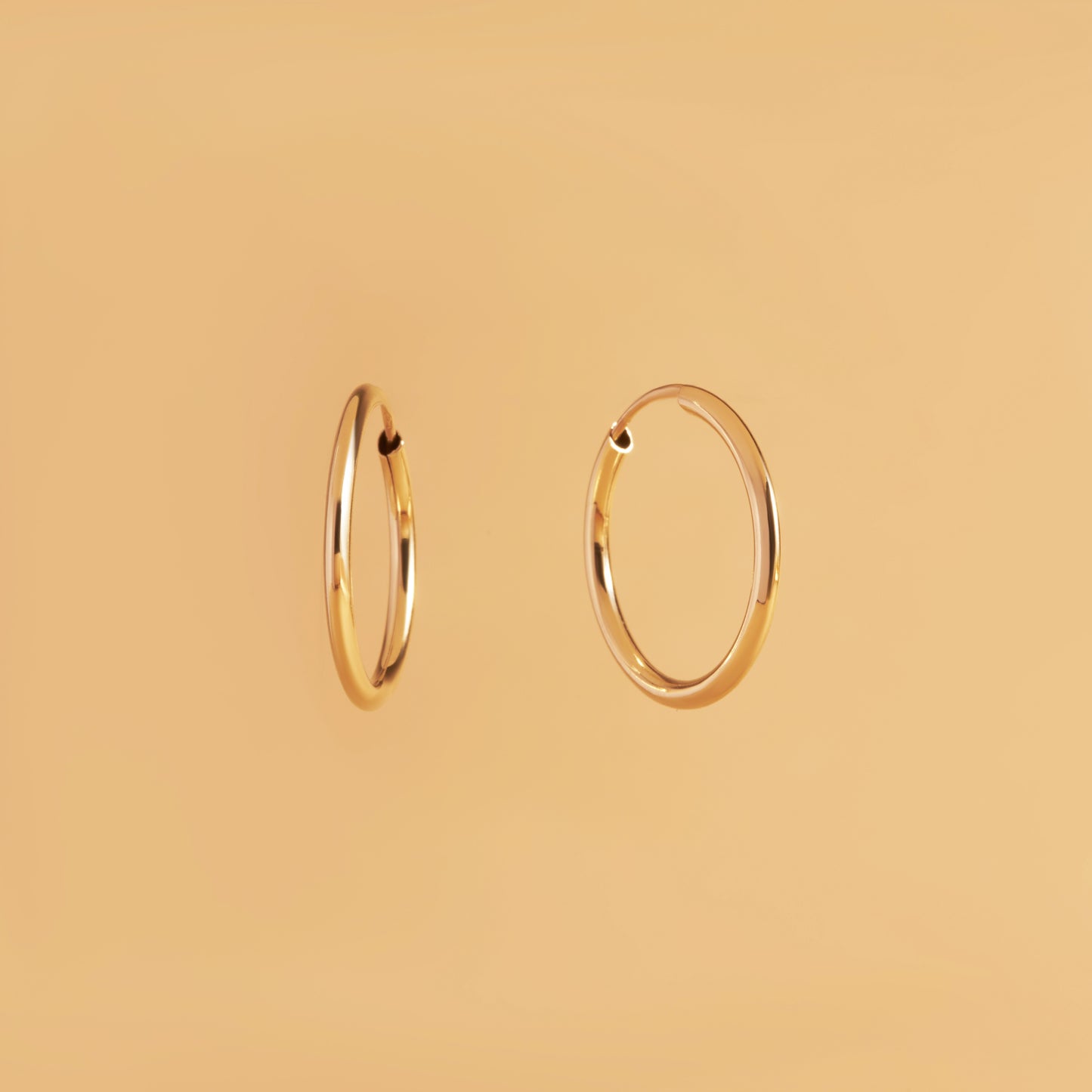 14k Gold Polished Hoop Earrings - Made in Italy