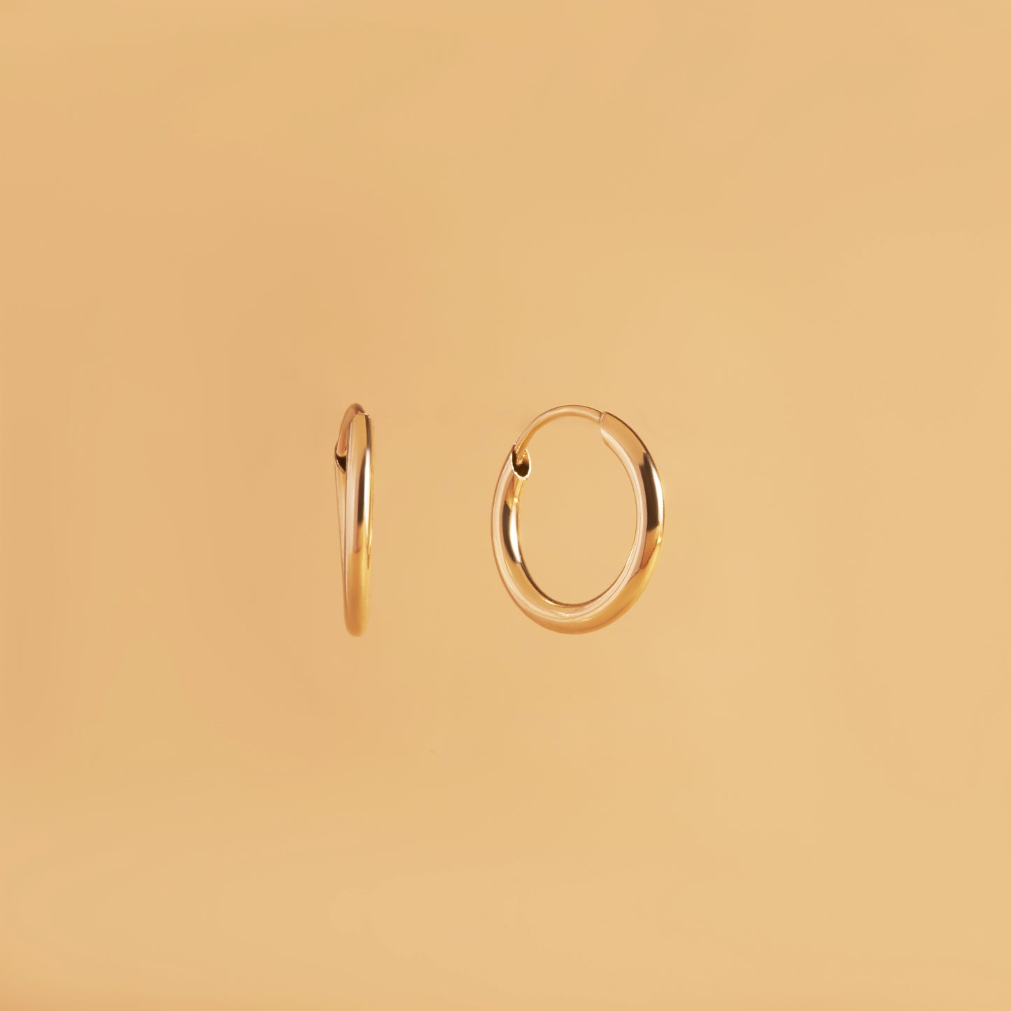 14k Gold Polished Hoop Earrings - Made in Italy
