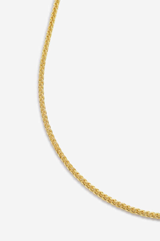 14K Gold Diamon-Cut Spiga Wheat Chain - Made in Italy