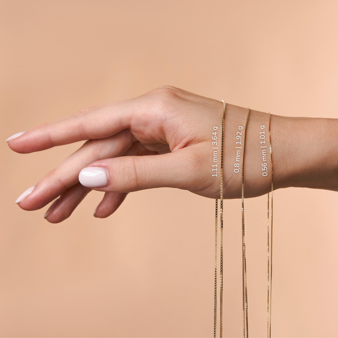 14K Gold Veneziana Box Chain - Made in Italy