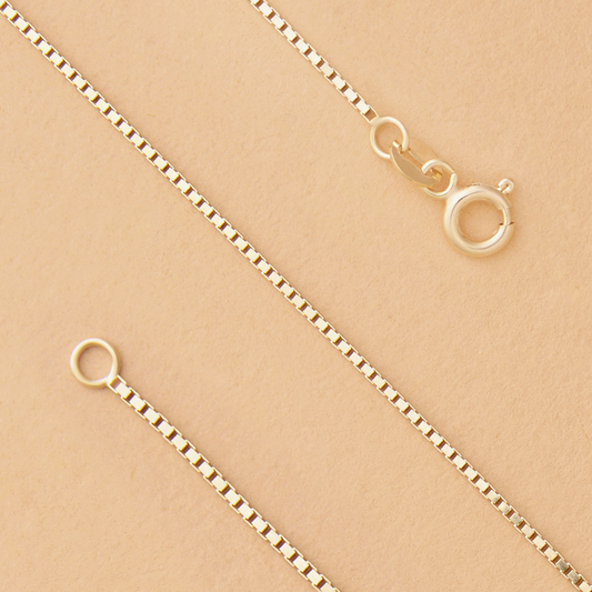 14K Gold Veneziana Box Chain - Made in Italy